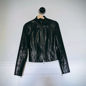 Danier Lambskin Cropped Leather Jacket